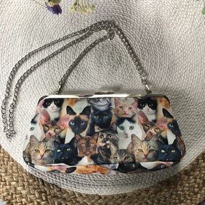 Cat Lady.  Cat Collage Clutch Crossbody Purse